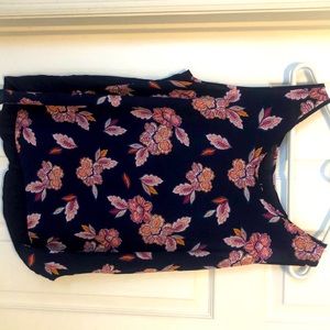 Blue dress flower tank top